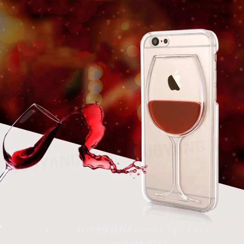 For iphone 7 case Hot red Wine Cup Liquid Quicksand Transparent Case For iPhone 6 6S 7 8 plus X 4 4S 5S SE Phone Case Back Cover
