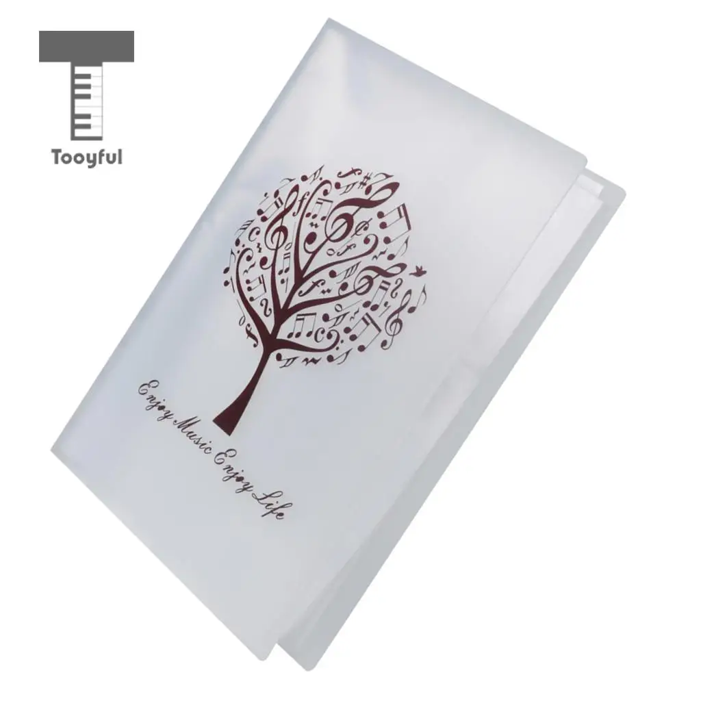 Tooyful A4 Size Big Storage Holder Music Score Folder for Arts Department Students Teachers Musical Note the Tree White