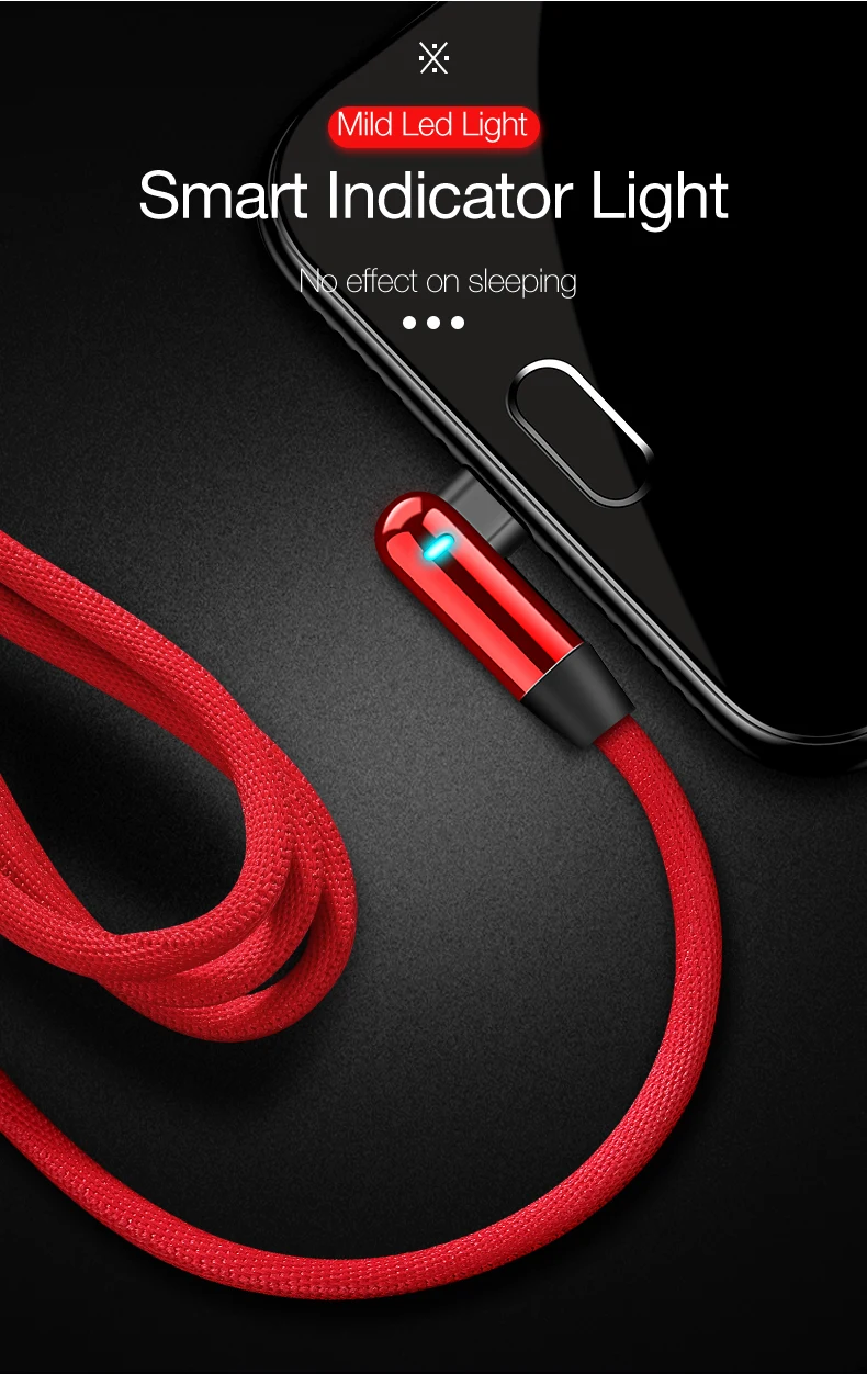 Cafele USB C кабель для Xiaomi 8 usb type C светодиодный нейлоновый кабель для мобильного зарядного устройства type-C USB-C