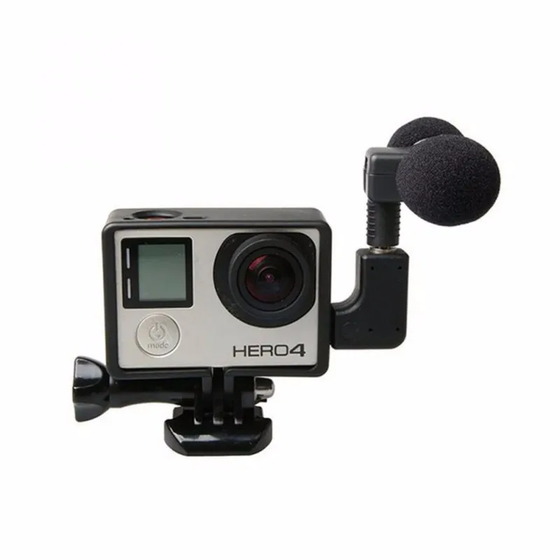 Мини стерео микрофон для Gopro Hero 4 3 Аксессуары Защитный чехол рамка крепление для Go Pro Экшн камеры 3,5 мм без шума микрофон