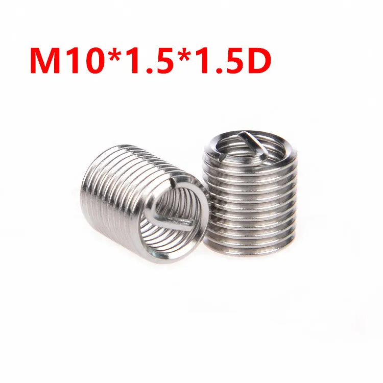 

50pcs M10*1.5*1.5D Wire Thread Insert, m10x1.5D Wire screw sleeve, M10 Screw Bushing Helicoil Wire Thread Repair Inserts SUS304