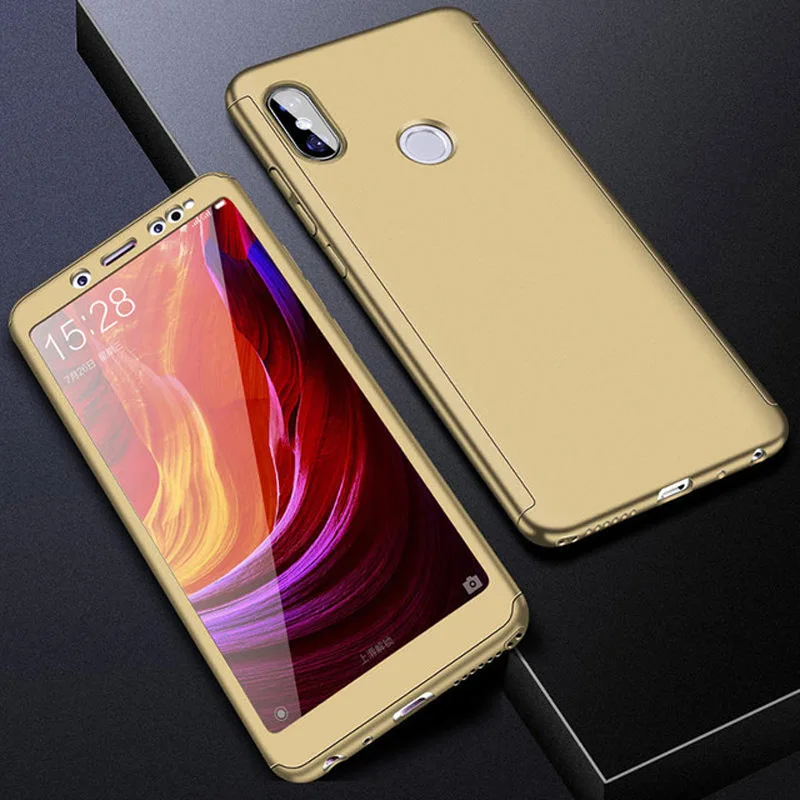 Чехол на 360 градусов для Xiao Mi 9 8 SE A 1 2 5 6 X защитная крышка для экрана Pocophone F1 Mi play Mix 2 Max2 3 A2 Lite со стеклом - Цвет: Gold