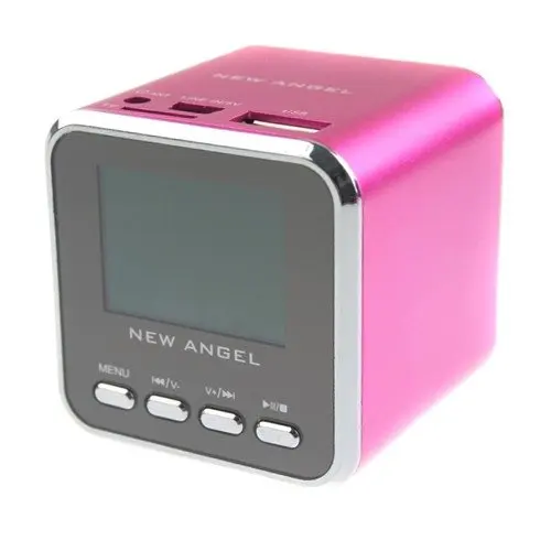 Music Cube Mini Portable 1.5" Lcd Fm Radio Usb Mp3 Player Speaker With