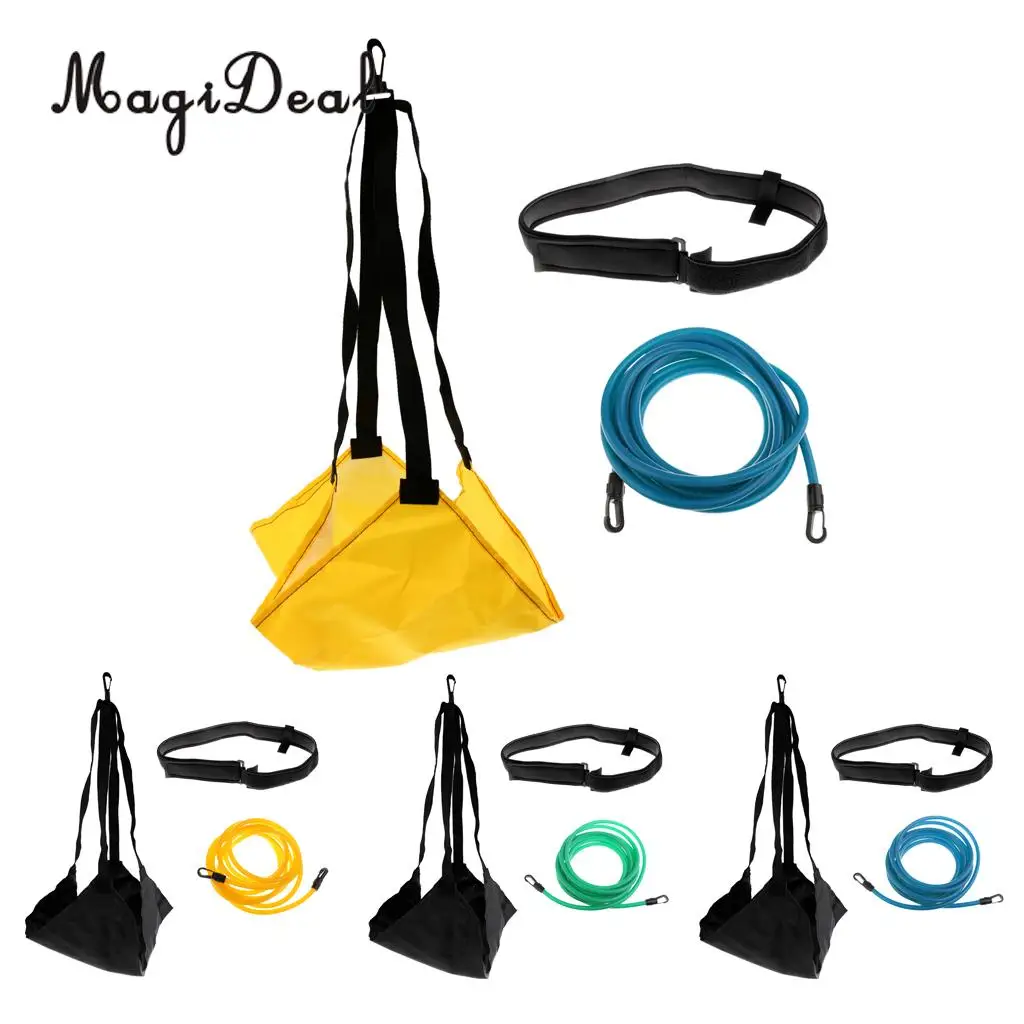 

MagiDeal Adults Kids Swim Water Trainer Strength Belt Neoprene Swimming Training Harness Resistance Belt With Mesh Pocket