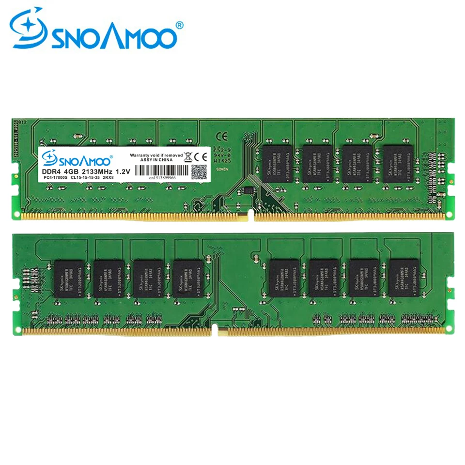 Оперативная память SNOAMOO DDR4 для настольных ПК 8 Гб 2133 МГц 2400 МГц CL1516 PC4-17000S 288-Pin 4 Гб DIMM для Intel Stick ARM Computer RAMs гарантия