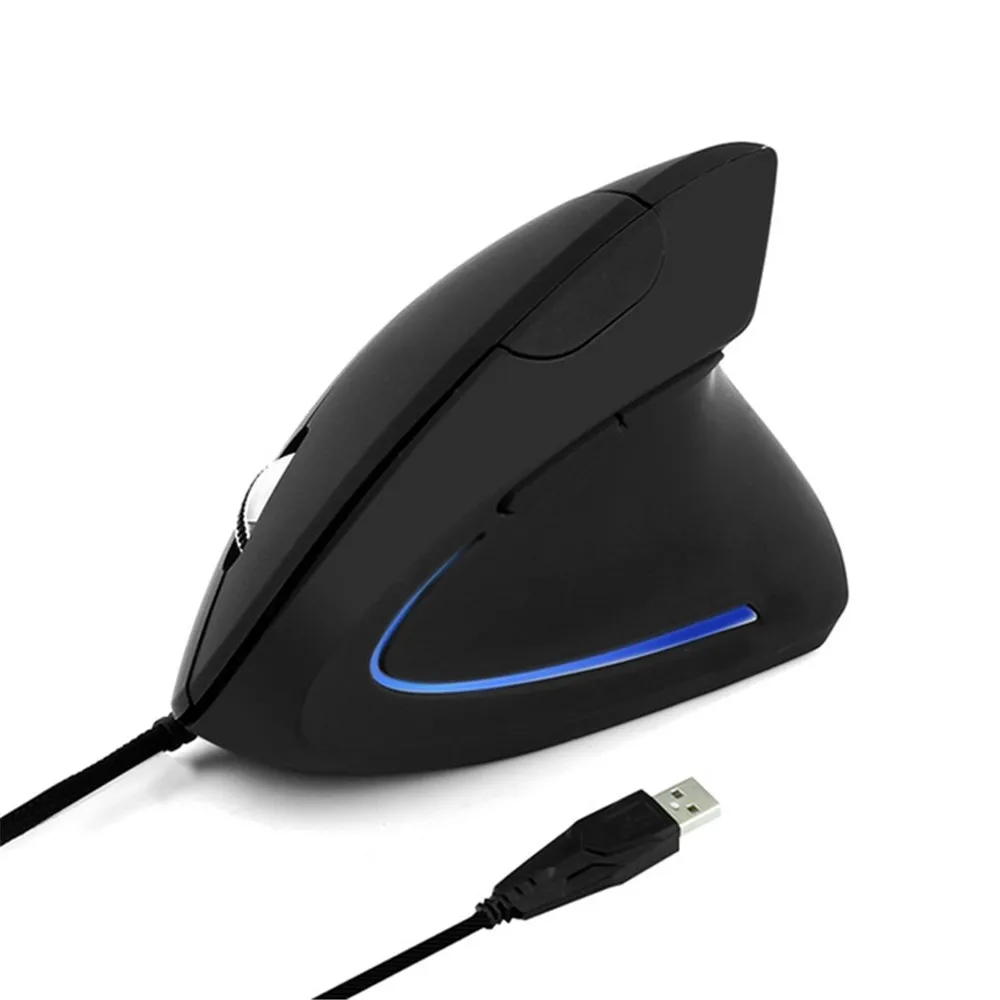Проводная вертикальная Мышь эргономичные компьютерные Mause 800/1200/2000 3200 Точек на дюйм наручные часы для отдыха и безопасности оптическая мышь для Windows, MAC - Цвет: Black mouse only