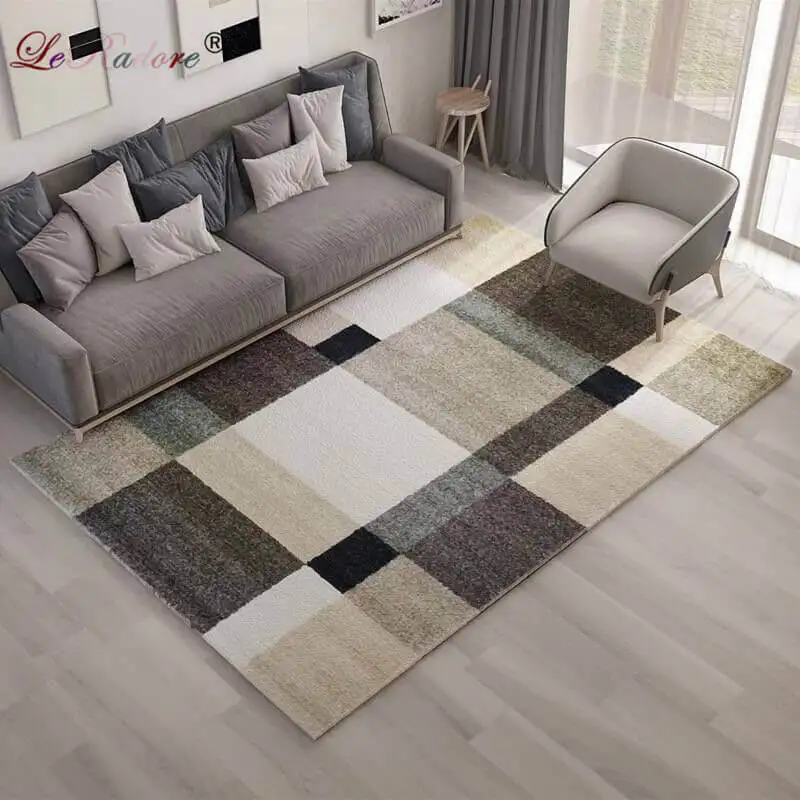 

LeRadore New 200*300 Nordic Series Crystal Silk Yarn Geometric Carpet For Living Room Coffee Table Room Mat Non-slip Rug Bedroom