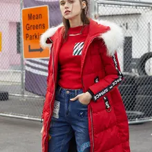 BOSIDENG, женская зимняя куртка-пуховик, средней длины, пуховик, натуральный мех, воротник х стиль, тонкая плотная верхняя одежда, водонепроницаемая, B70142138VL