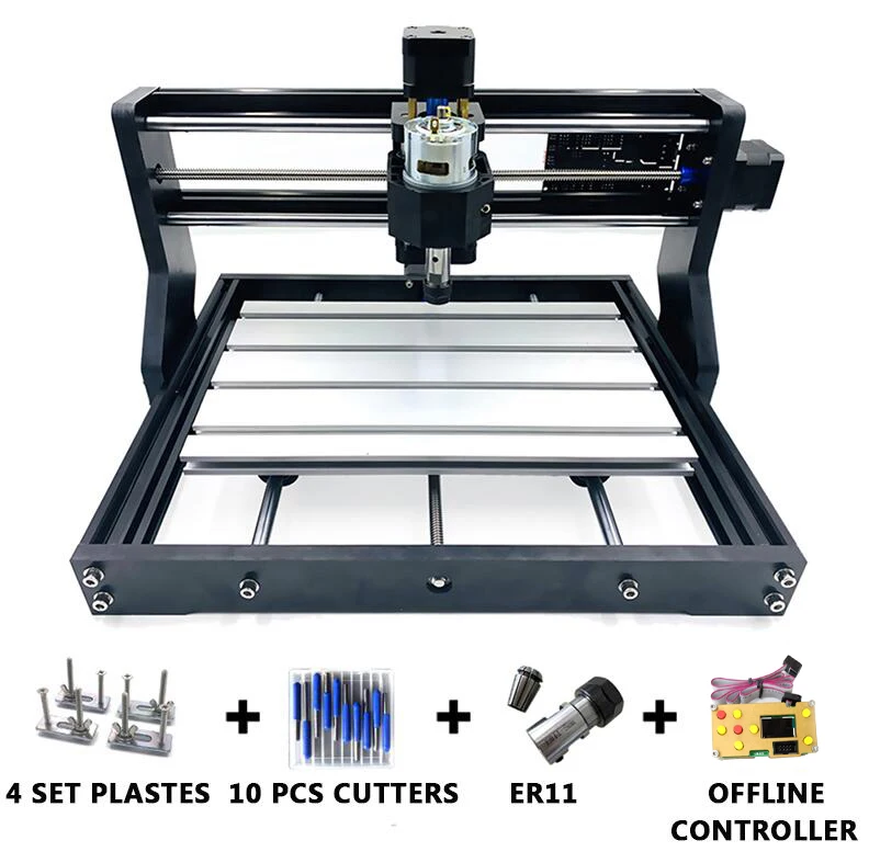 CNC 3018 Pro GRBL мини лазерный гравировальный станок+ 5,5 Вт лазерный модуль 3 оси pcb фрезерный станок Bluetooth деревянный маршрутизатор может работать в автономном режиме - Цвет: Offline Controller