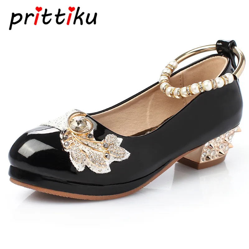 

Toddler Girl Beaded Rhinestone Glitter Flats Little Kid Mary Jane Low Heel Pumps Big Child Dance Party School Fashion Dress Shoe
