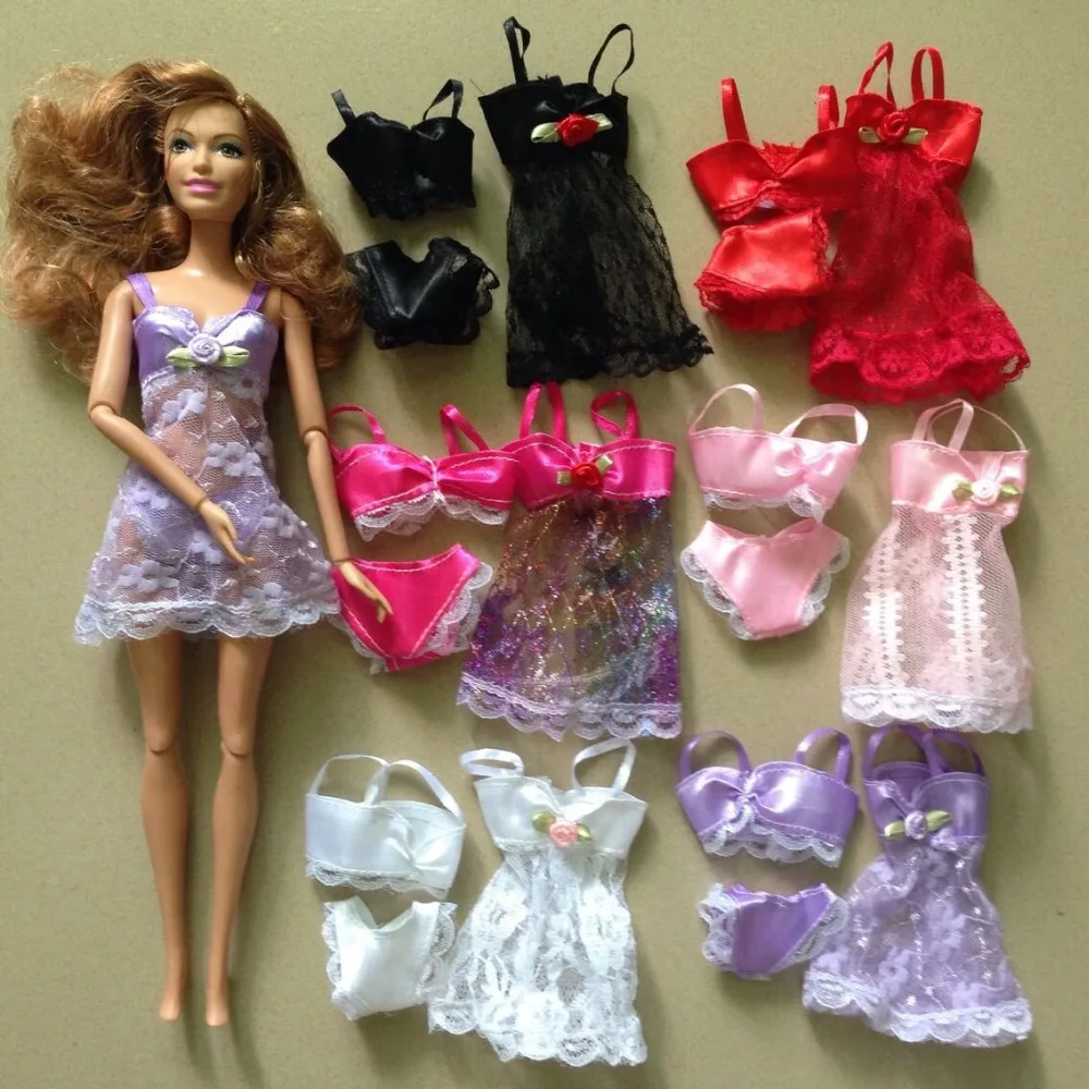 Ailaiki Sexy Doll 3 Piece Lingerie Dress Suits For 16 Girl Dolls Dress 