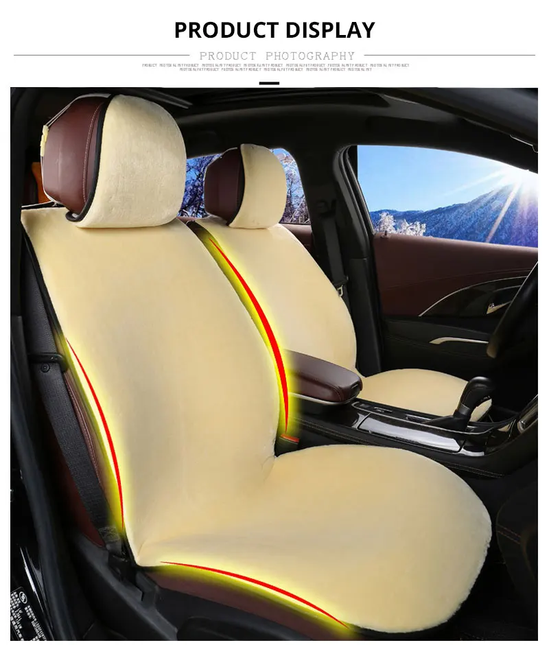 Car Seat Cover Set Universal Winter Plush Seats Cushion Interior Accessories Soft Warm Leather Auto Covers Anti-Skip Car-Styling (7)