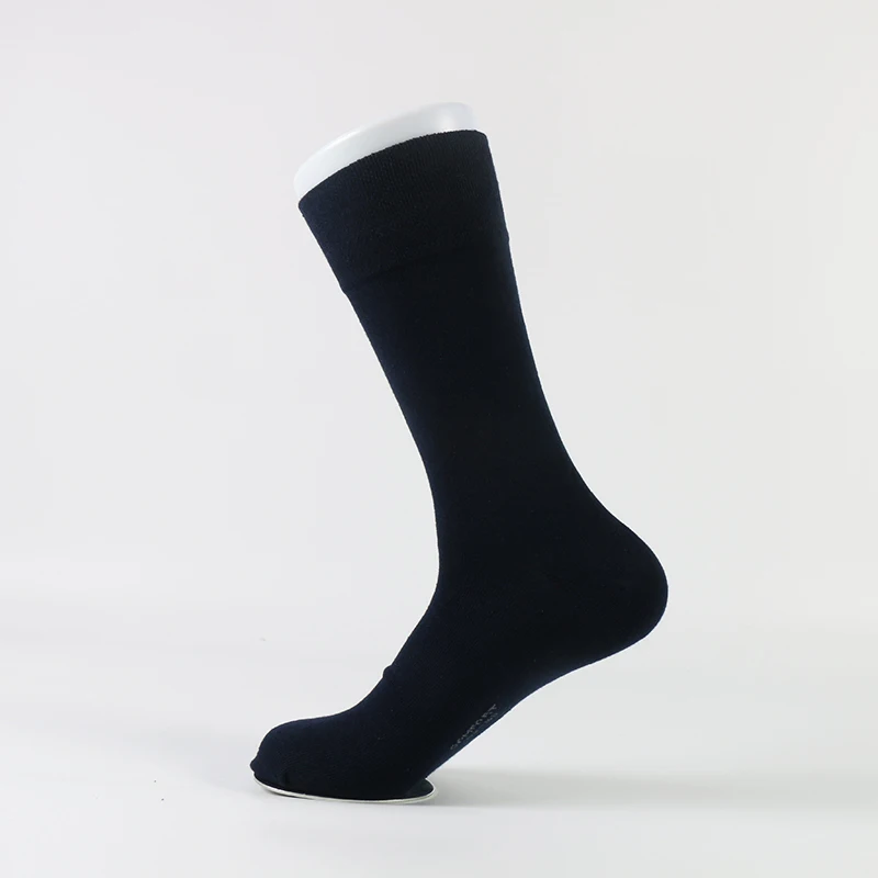 Dong Ai/Большие размеры, длинные носки из хлопка, мужские повседневные удобные носки, деловой сплошной цвет дышащий, черные носки