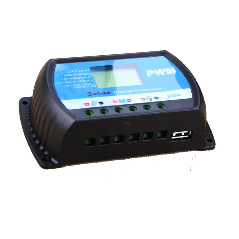30A 20A 10A контроллеры солнечного заряда LCD ШИМ с DC 5V USB 12V 24V автоматический