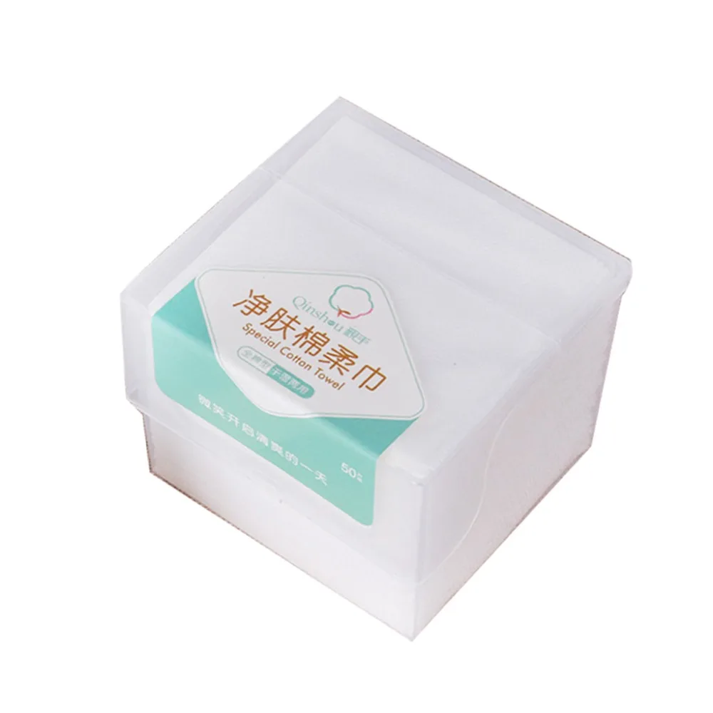 

50Pcs/Box Disposable Cotton Towel Washing Face Cotton Pads Removable Tissue Cosmetic Makeup Tool Wet and Dry Cloth With Storage