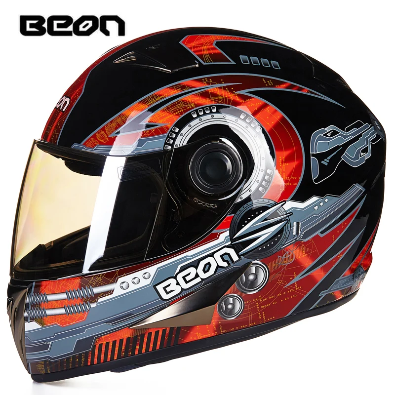 BEON Four Seans анфас классический мотоциклетный картинг шлем горный велосипед ATV мотоциклетный головной убор casco capacete B-500 - Цвет: 14