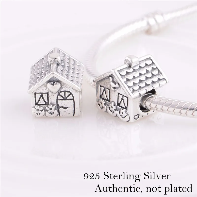 

Fit Pandora Bracelets Threaded Sweet Home Charm 100% 925 Sterling Silver Beads for Jewelry Making Silver 925 Kralen PF026