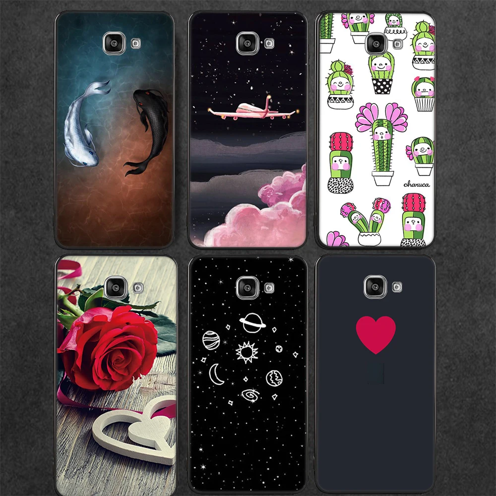 Heart Case For Samsung Galaxy A8 A6 Plus 2018 A9 Star Lite A5 A510 A3 A310 A7 A710 2016 Space Rose Pattern TPU Back Cover Cases |