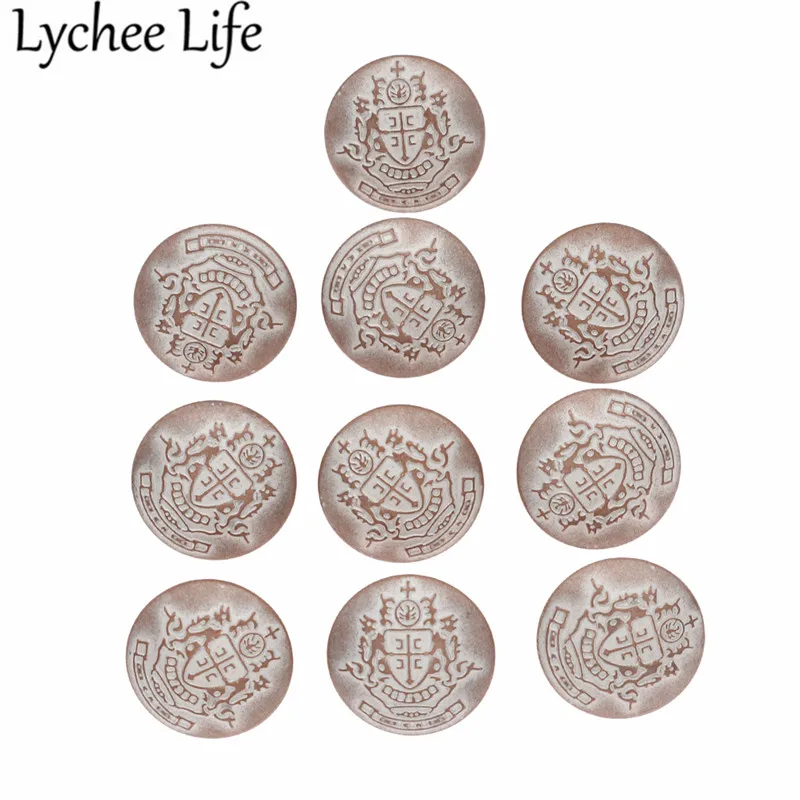 Lychee Life 10 шт. хвостовик английский стиль кнопки металлические круглые формы DIY