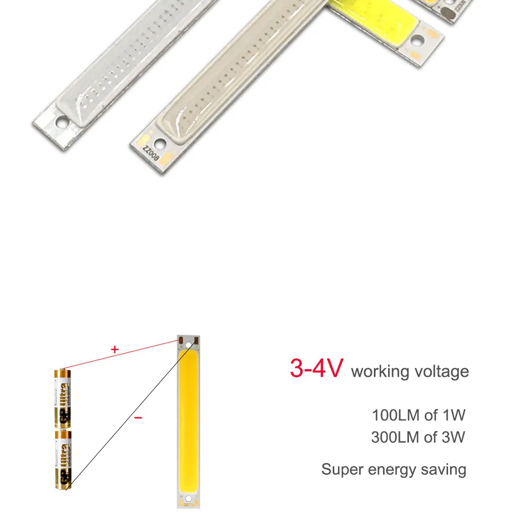 608mm 2V 3V COB LED Light Bulb 60mm Strip Red Bule Warm Cool White 1W 3W 3.7V LED Lighting Source for DIY Work Lamps (7)