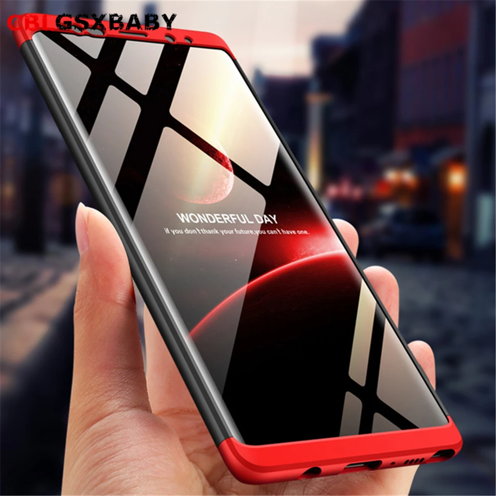 

Luxury 360 Degree Full Cover Cases For Samsung S8 S9 Plus S7 S6 Edge Phone Case for Samsung Note 9 8 3-in-1 matte PC hard case
