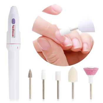 

Mini Nail Drill Machine Electric Nail Drill Buffer File Grinding Portable Nail Art Kit Pro 5 Tips DIY Tools