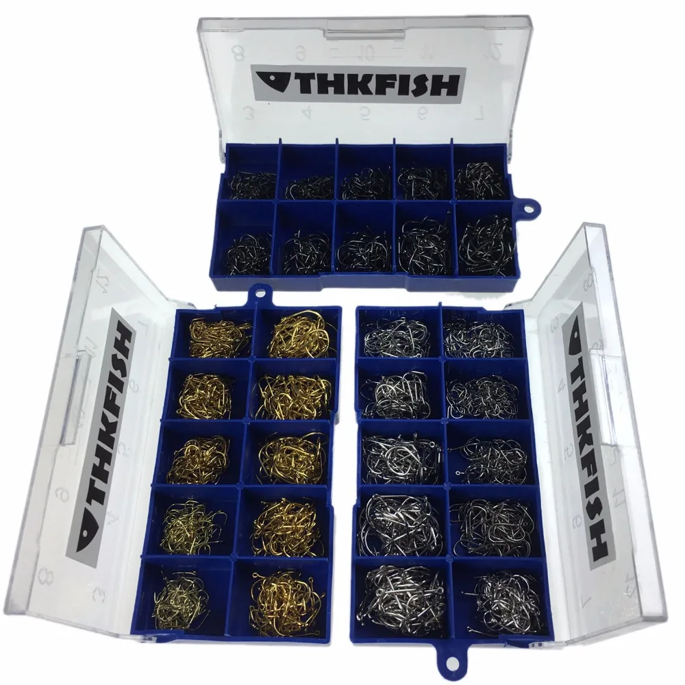 

1500Pcs/Set #3~#12 Silver Black Golden Fishing Hooks Freshwater Barbed Hook Fishhook High Carbon Steel Fishing Hooks