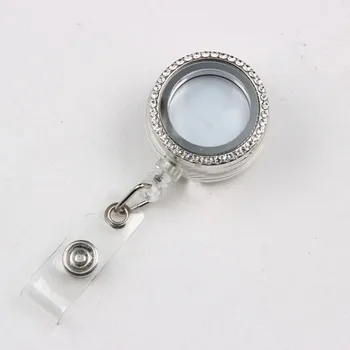 

Alloy Badge Reel Magnetic Floating Locket With Rhinestone 30mm Living Floating Locket Mix Colors 10pcs