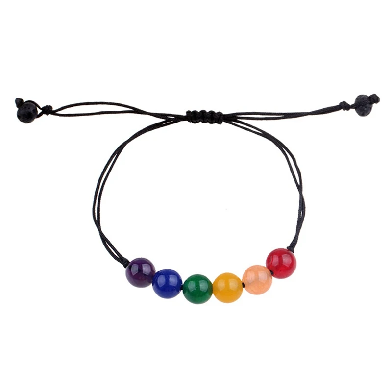 

Simple Colored beads Woven Bracelets For Gays Lesbian Adjustable Black Rope Bangles Women Fashion Party Jewelry Braslet Female
