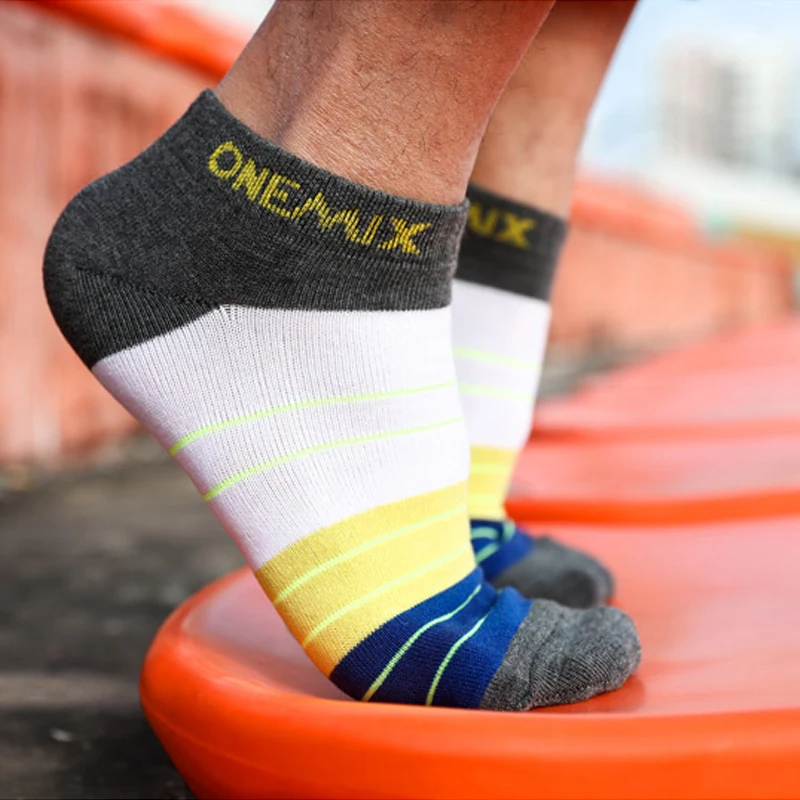 

Onemix Men's Pure Week 1pairs Comfortable Soft Indoor Casual Training Cotton For Running Low Help Boat Socks