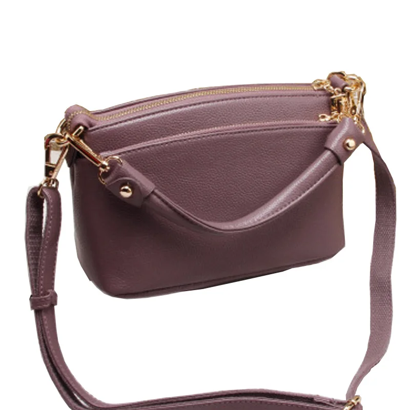 Модная брендовая женская сумка из коровьей кожи, известный дизайн, сумка-мессенджер для девушек, натуральная кожа, женская сумка через плечо - Цвет: Light purple