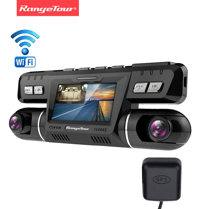 

Range Tour External GPS Logger Dash Cam B80 WIFI Car DVR Auto Camera Novatek 96660 Dual Lens Full HD 1080P 170 Degree Dash Cam