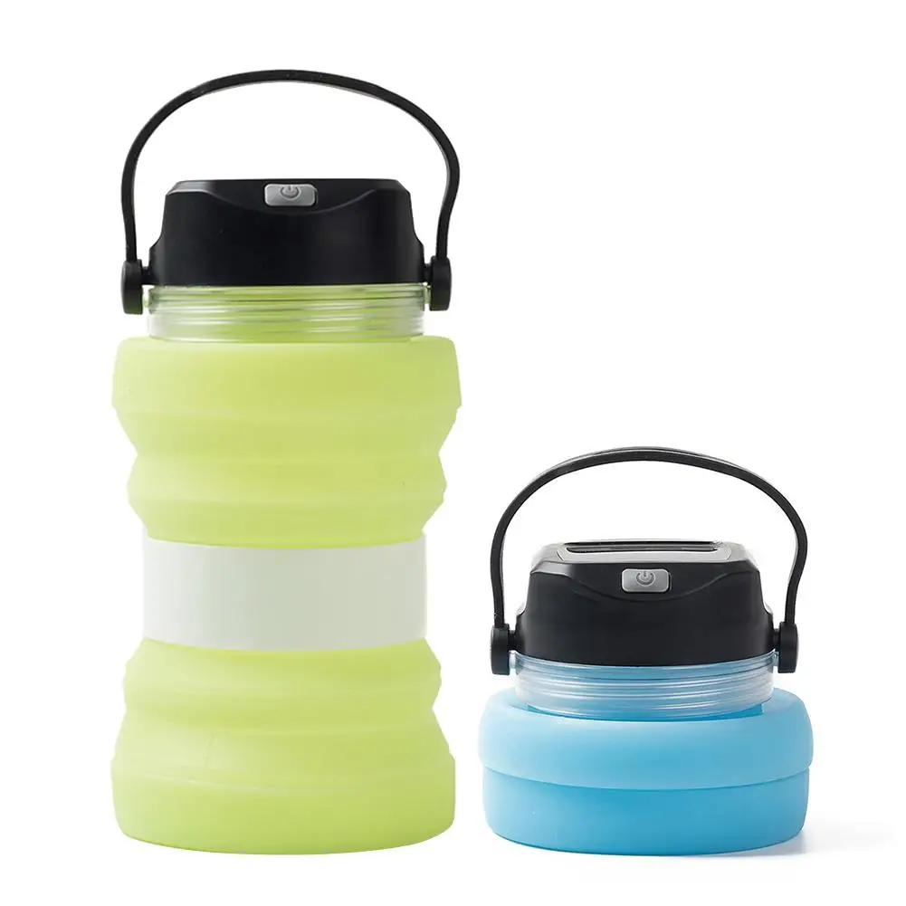 

730ML Drinkware Solar Charging Kettle Outdoor Camping Tent Creative Luminous Cup Luminous Tea Cup Travel Collapsible Kettle