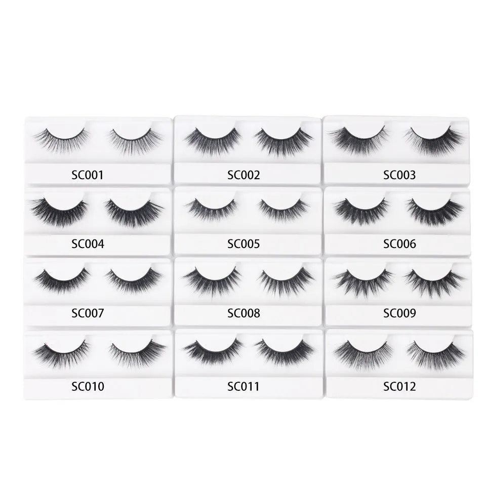 

NEWCOME 1 Pair Thick Cross Full Strip Eyelashes False Mink Natural Long Eye Lashes Cruelty Free Lash Extension Makeup Tools