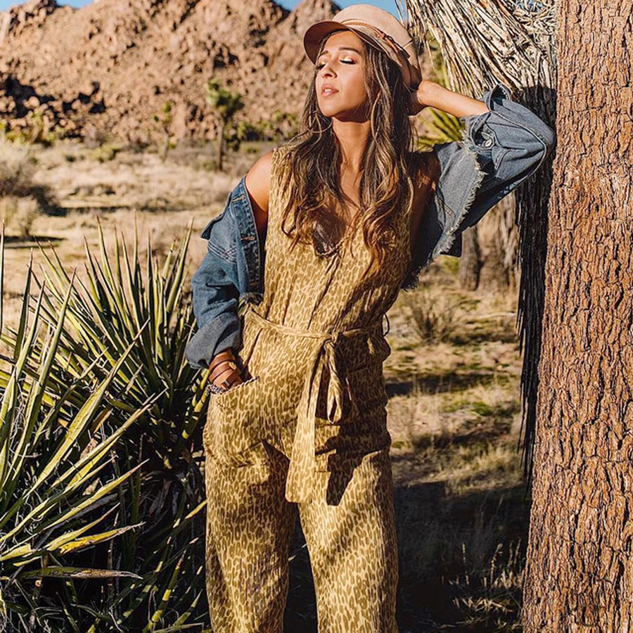 

TEELYNN ruffles sleeve boho Women jumpsuit Floral Print V-Neck Wide leg Summer jumpsuit romper beach playsuit gypsy jumpsuits