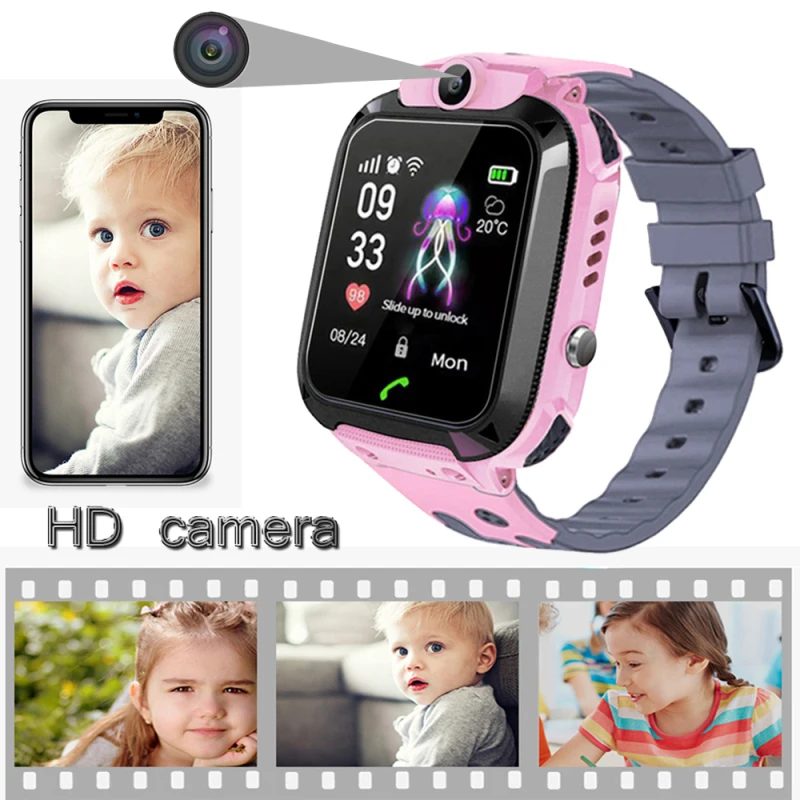 

Kid Anti-Lost Smart Watch IP67 Waterproof LSB Positioning Tracker S0S SIM phone Call Smart Watchs Camera sport alarm bracelet