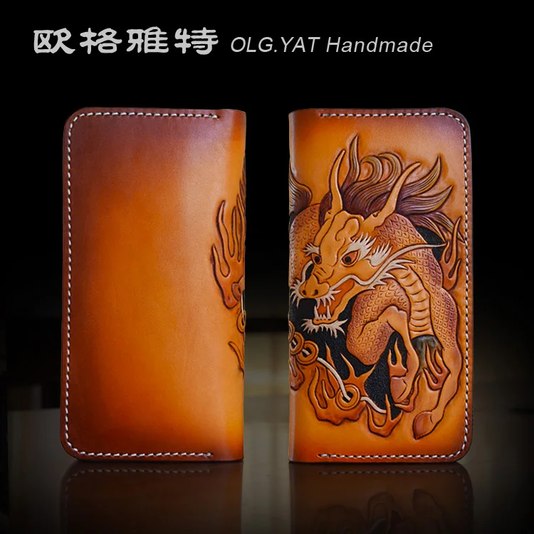 OLG. YAT ручной работы мужчины кошельки женщины кошелек долго молния hangbag