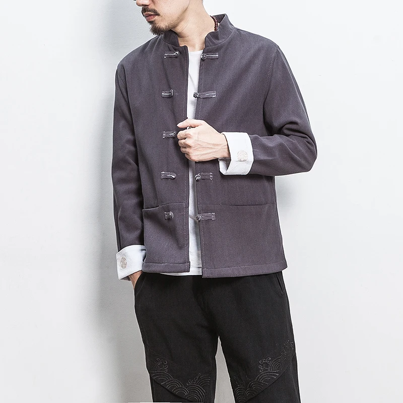 mens jackets and coats 2019 Men Kimono Jacket Men Vintage Chinese Style Windbreaker Plus Size 5XL male Linen Coat Outerwear 5XL