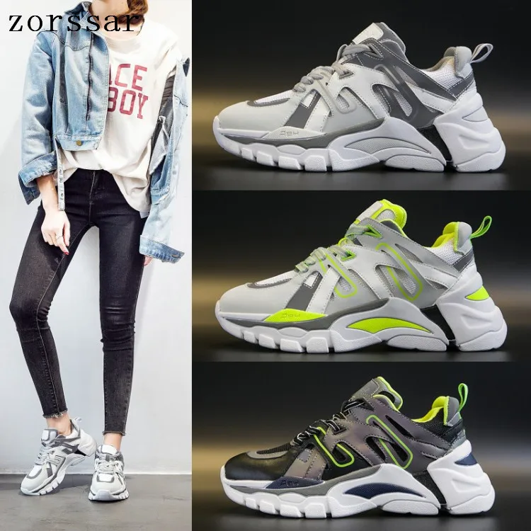 

2019 New Fashion Whiter Platform Sneakers Spring Ladies Causal Shoes Woman Leather Platform Shoes Women Sneakers Chaussure Femme
