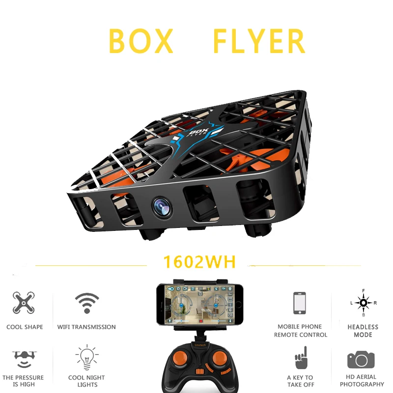 EBOYU(TM) 1602WH Wifi FPV 2,4G 6 Axis Gyro 3D Flip 0.3MP HD камера Crashworthy структура высота удерживания Мини RC Квадрокоптер Дрон