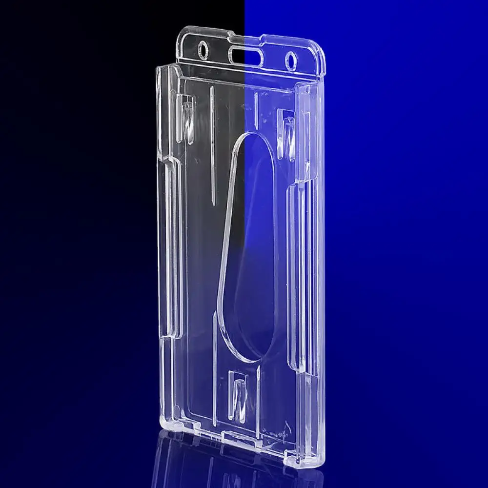 Wallet Card Holder 1Pc Double Card Acrylic Plastic ID Badge Card Holder for Bank Credit Holder Protector Organizer for Documents Badge