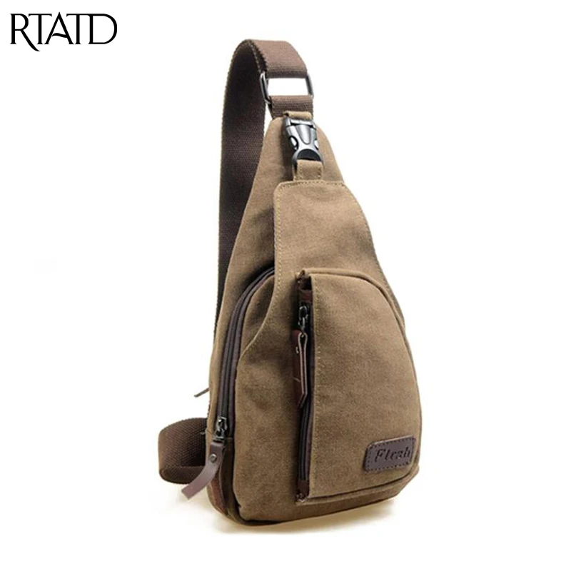 رجل الأزياء السفر حقيبة صدر للرجال خمر قماش Crossbody عودة حزمة الرجال حقيبة كتف متعددة الوظائف صغيرة السفر أكياس Q0139