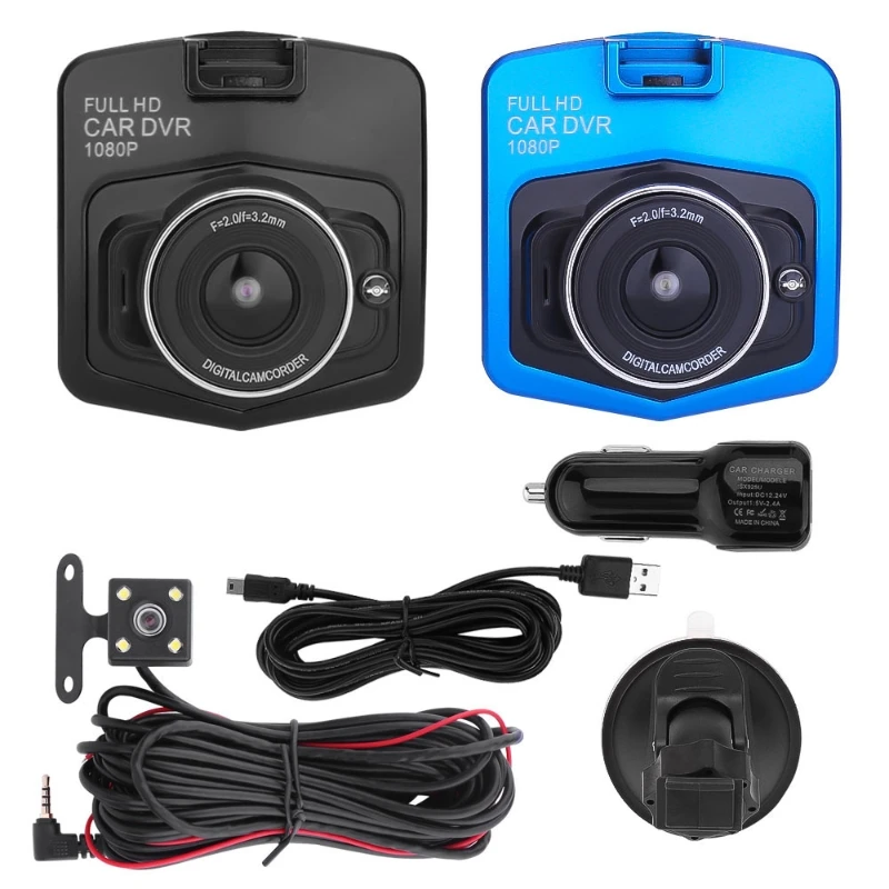 

Free delivery 2.4" HD 1080P Dual Lens Rearview Car DVR Camera Video Recorder Dash Cam G-Sensor