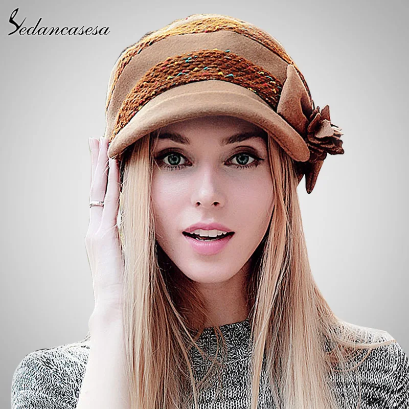 

Sedancasesa 2019 Winter Spring Fashion Women Bucket Hat Ladies Casual Striped Beanie Hat for Keep Warm Cloche Hats WG150059