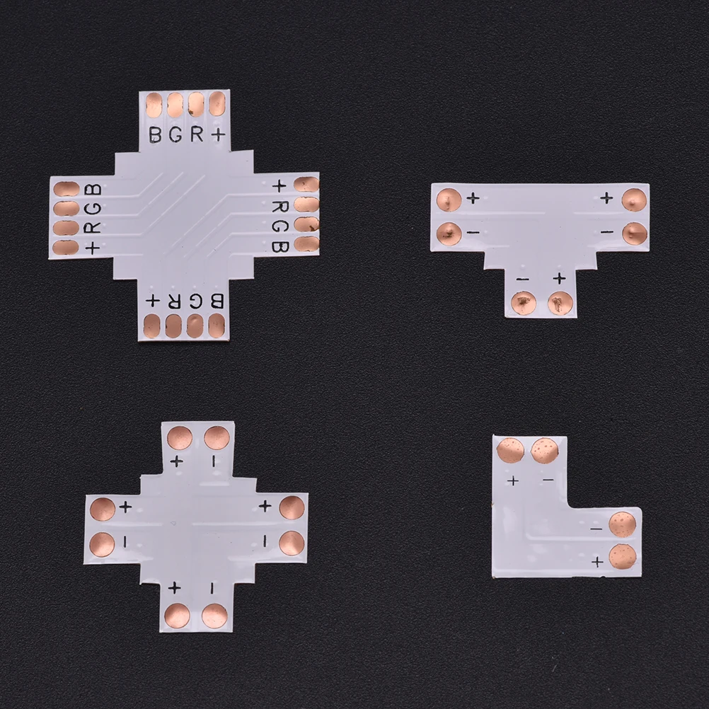 

10pcs/lot 10mm 5050 RGB LED Strip Light RGB LED Connector L Shape For connecting corner right angle