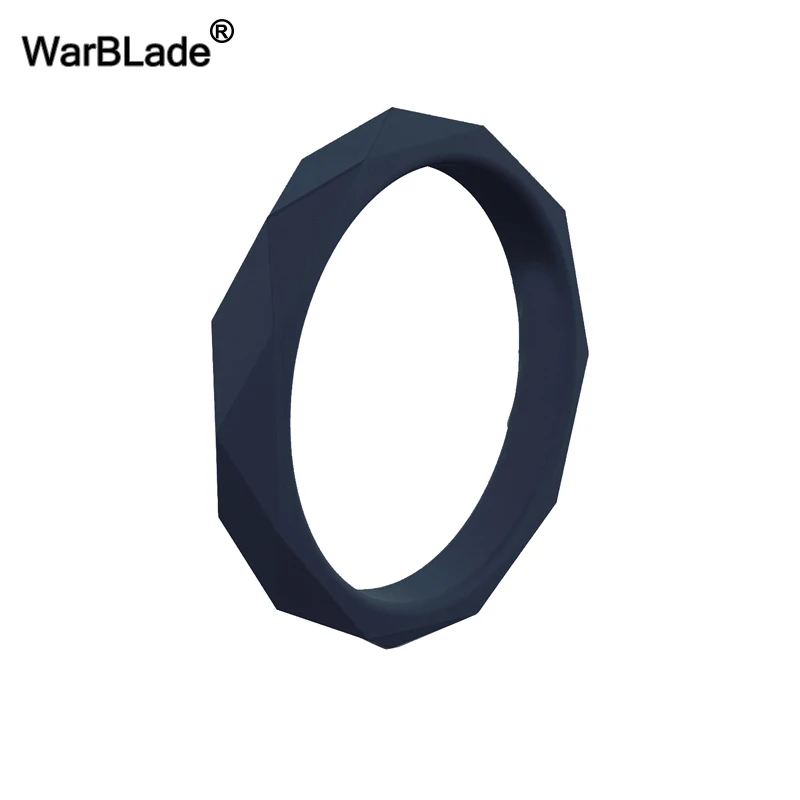 WarBLade 3mm Diamand Silicone Rings Hypoallergenic Flexible For Women Wedding Rubber Bands Food Grade FDA Silicone Finger Rings
