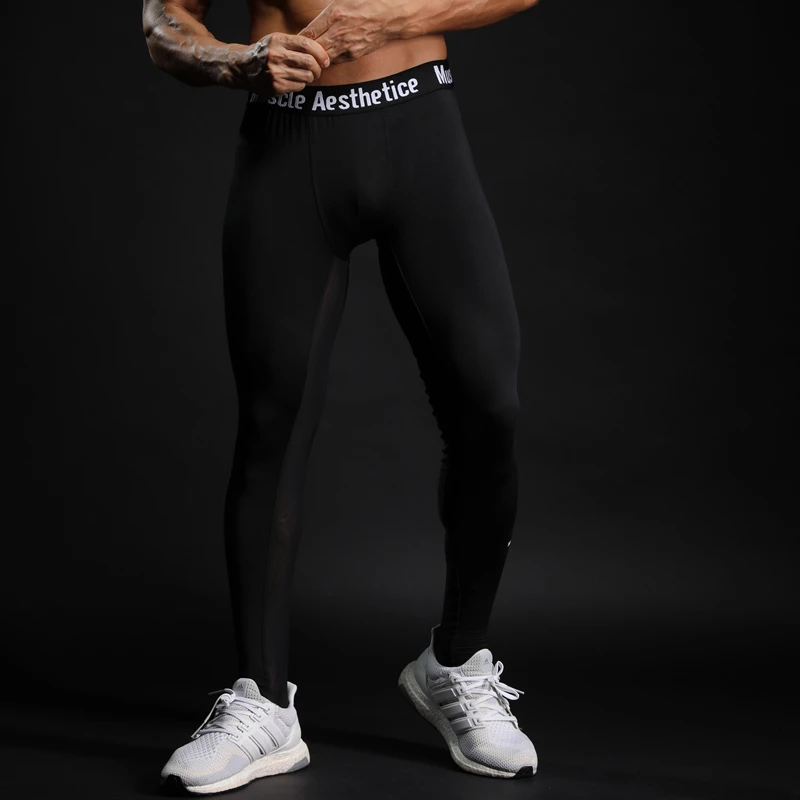 Мужские Леггинсы Компрессионные спортивные лосины для бега мужские спортивные штаны для тренажерного зала быстросохнущие брюки тренировочные брюки для йоги