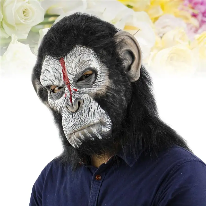 Хэллоуин страшный реалистичный страшный жуткий ужасный человек маска обезьяны маскарадные принадлежности Косплей костюмы вечерние реквизит