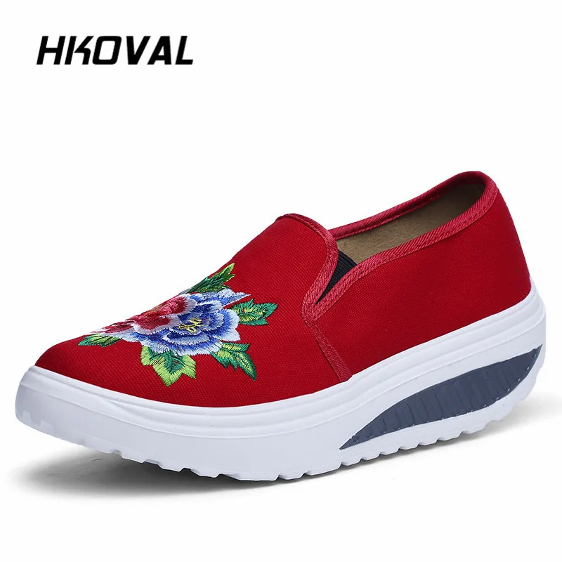 

HKOVAL Women Shoes Sneaker Chinese Tyle Casual Platform Women Vulcanize Shoes Ladies Air Mesh Shoes Woman Sneaker Solid Footwear