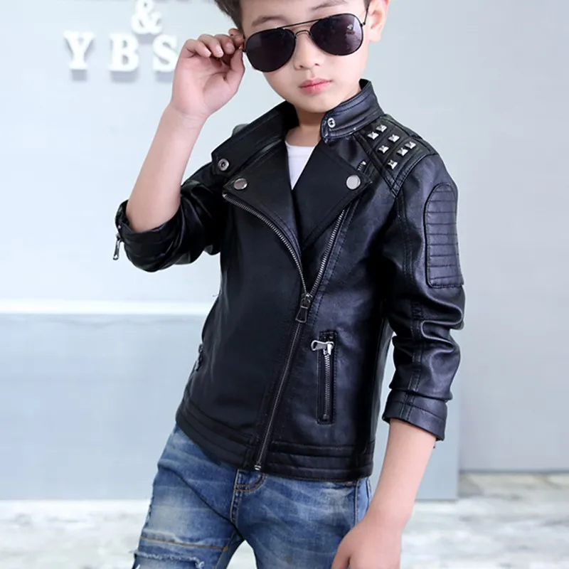 New Boys Coat Leather Jacket Kids Spring Autumn Manteau Garcon Kids